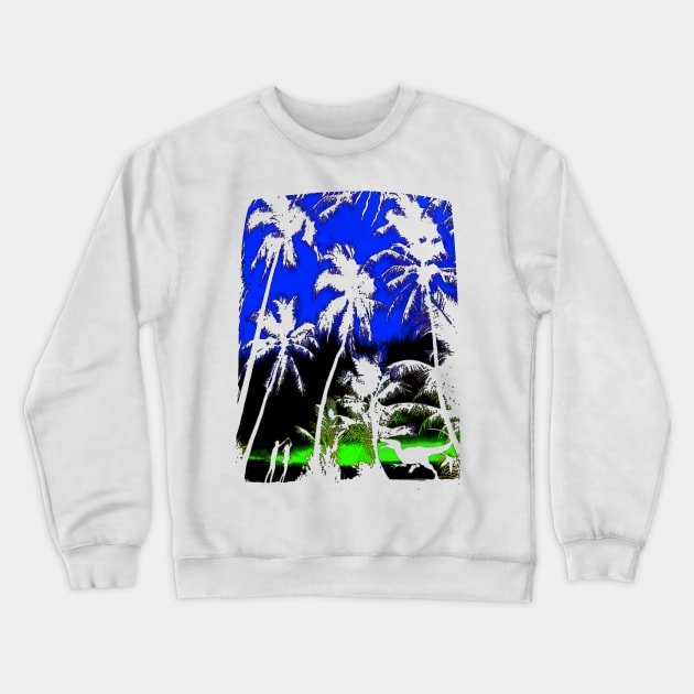 Abstract Jurrassic Palm Park Trees Prank Gag Funny LOL Graphics Crewneck Sweatshirt by PoizonBrand